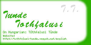 tunde tothfalusi business card